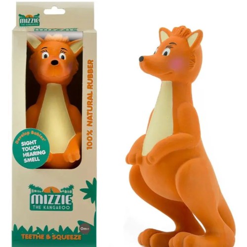 Mizzie The Kangaroo - Baby Teething Toy - 100% Natural Rubber